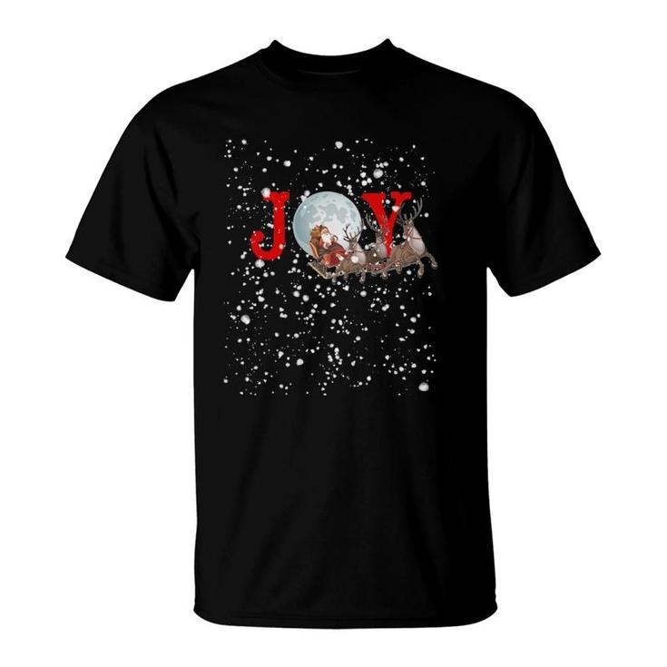 Santa And Sleigh Bring Joy On A Snowy Christmas Eve Holiday T-Shirt