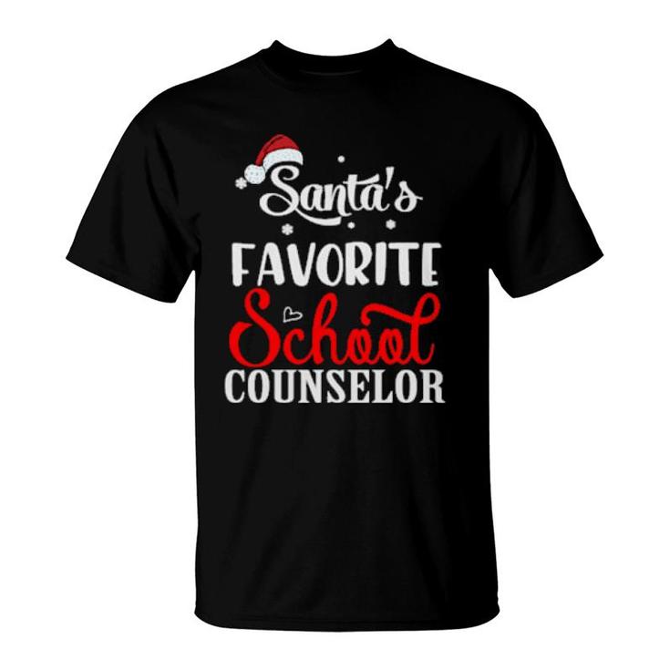 Santa's Favorite School Counselor Christmas Santa  T-Shirt