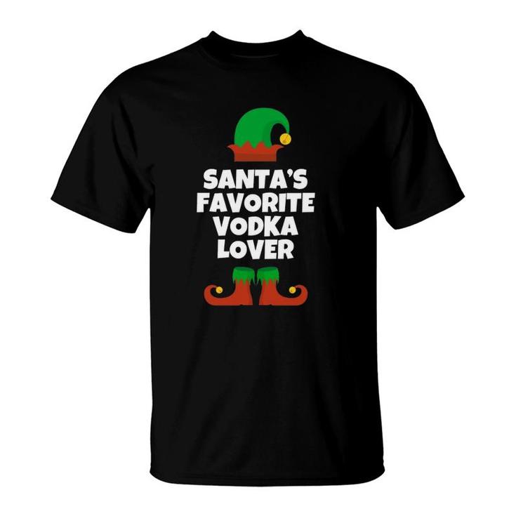 Santa's Favorite Vodka Lover Funny Christmas Gift T-Shirt