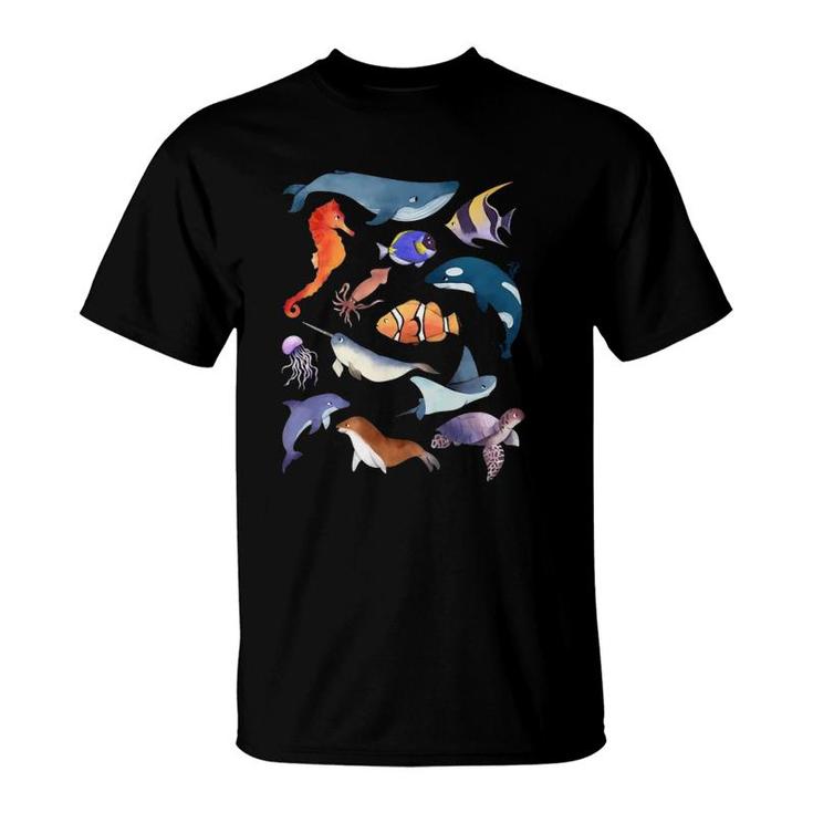 Sea Animals  Funny Ocean Marine Creatures Gifts T-Shirt