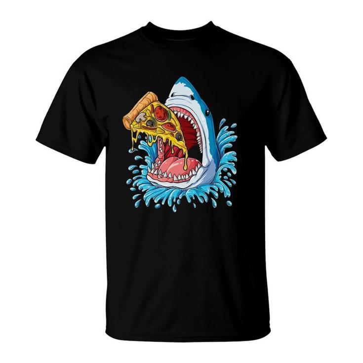 Shark Eating Pizza Kids Boys Food Lovers Jawsome Tee T-Shirt