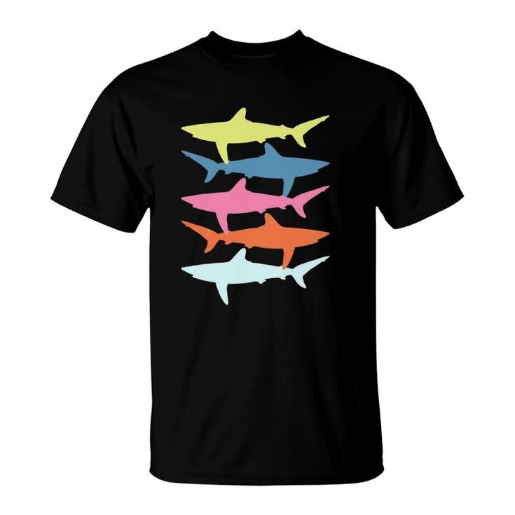 Shark Vintage Fish Summer Fishing Fisherman Gift Beach Surf T-Shirt
