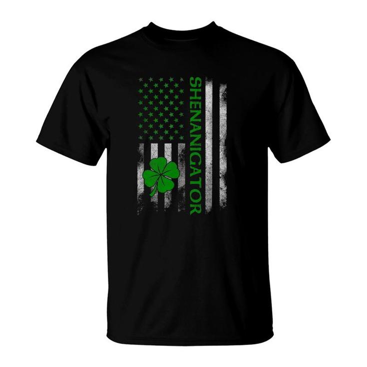 Shenanigator St Patrick's Day Irish American Flag Vintage T-Shirt