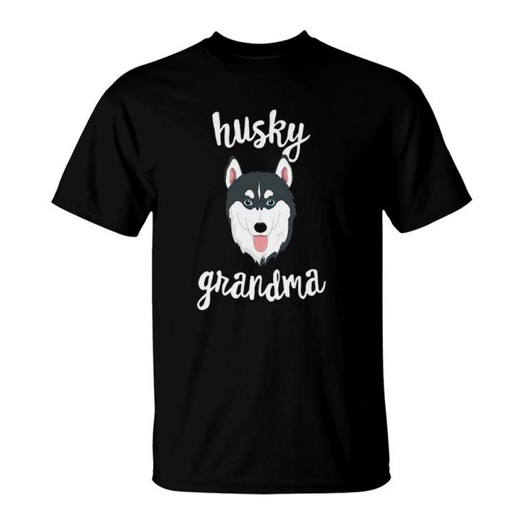 Siberian Husky Grandma Pawma Dog Grandparents Grand Maw T-Shirt