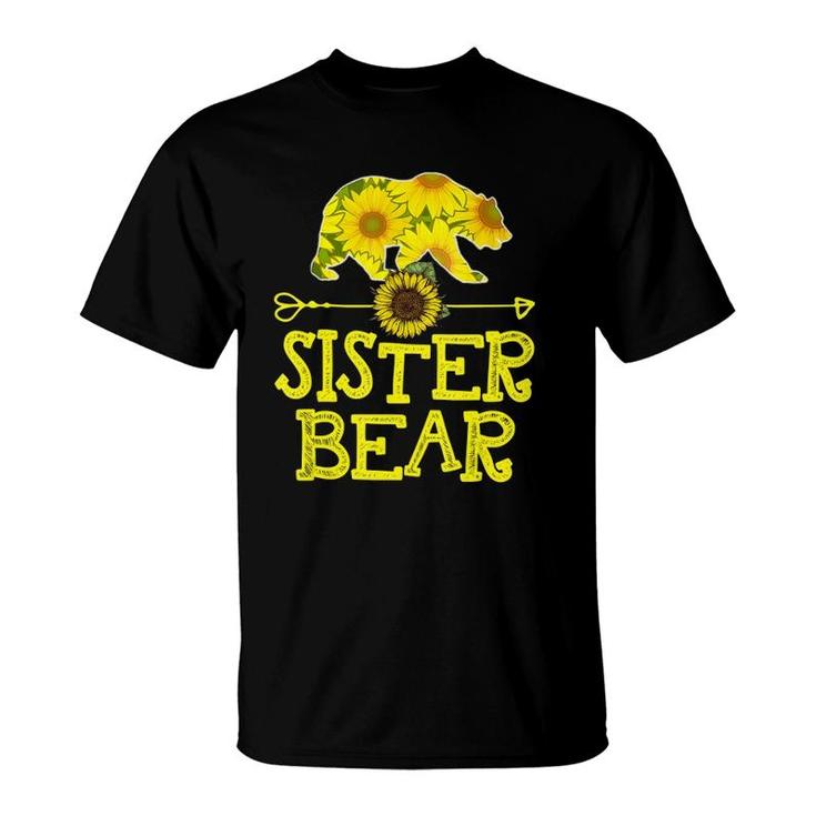 Sister Bear Sunflower Funny Mother Father Gift T-Shirt