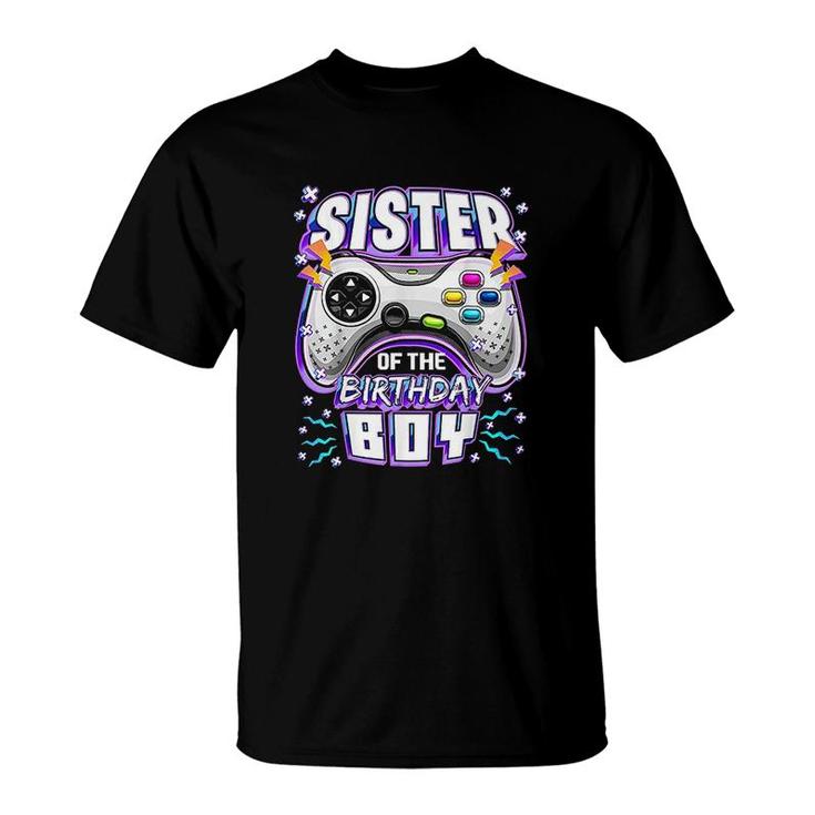 Sister Of The Birthday Boy Matching Video Gamer Party  T-Shirt