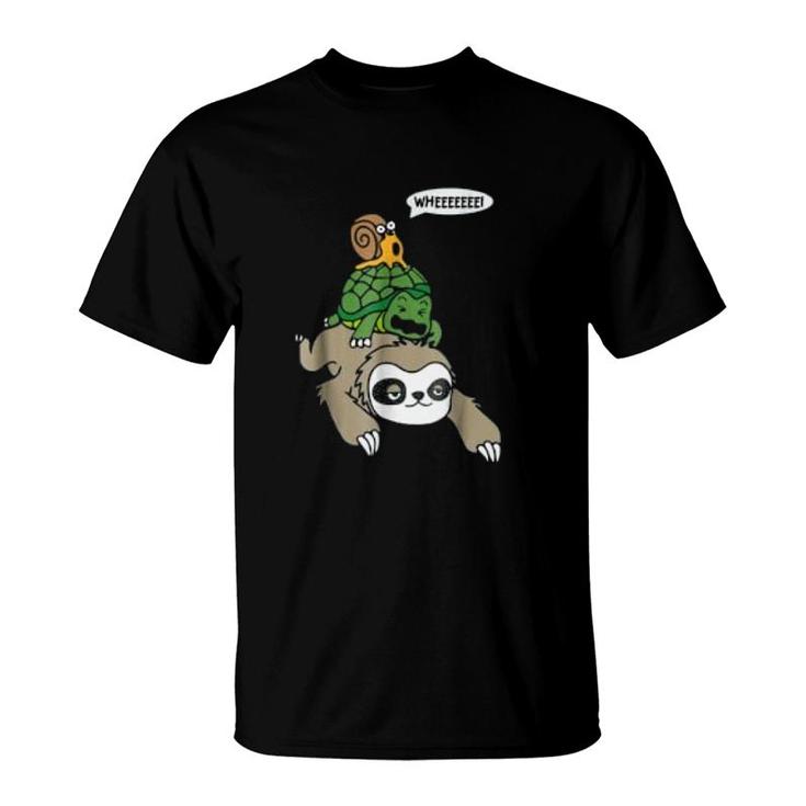 Sloth Turtle Snail Funny T-Shirt