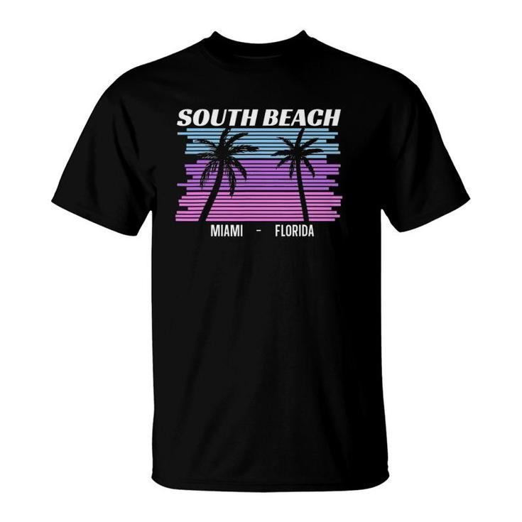 South Beach Souvenir Vintage 80S Miami Beach Florida T-Shirt