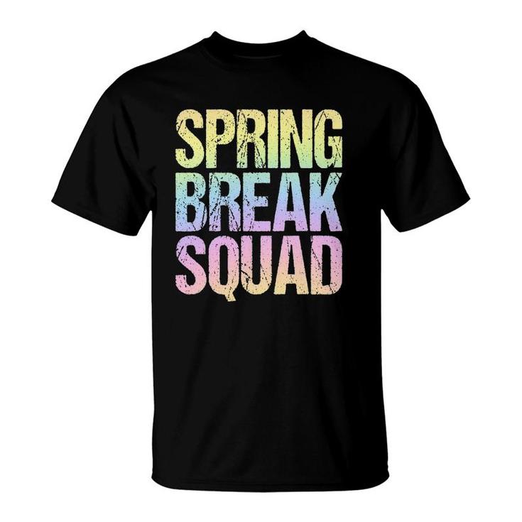 Spring Break Squad Pastel Rainbow Vintage Graphic T-Shirt