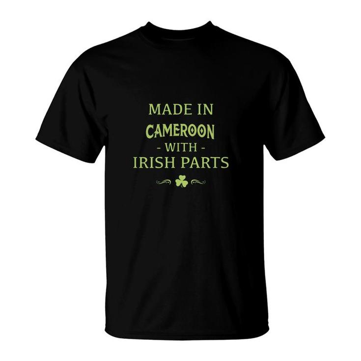 St Patricks Day Shamrock Made In Cameroon With Irish Parts Country Love Proud Nationality T-Shirt