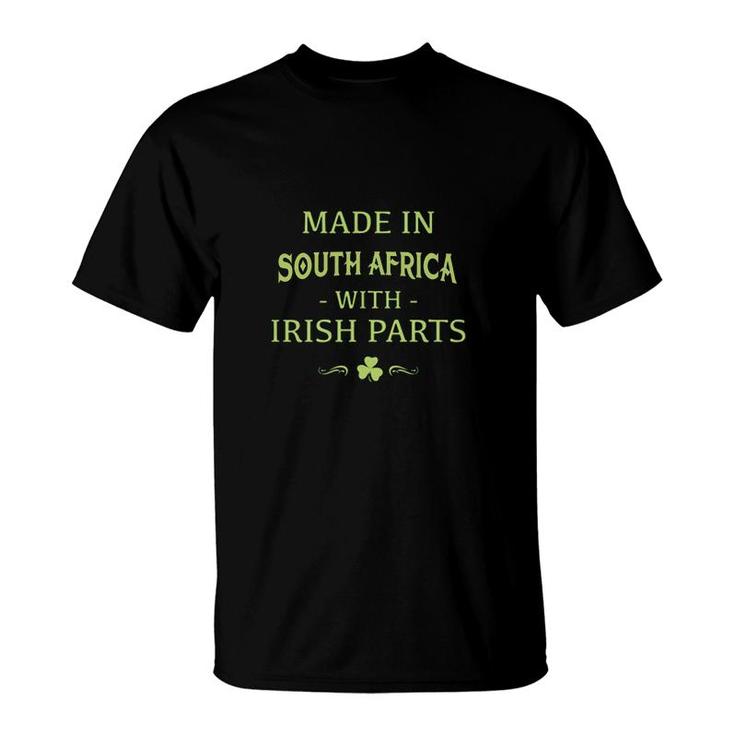 St Patricks Day Shamrock Made In South Africa With Irish Parts Country Love Proud Nationality T-Shirt