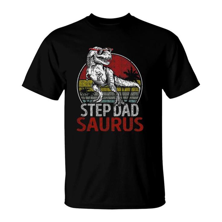 Step Dadsaurusrex Dinosaur Step Dad Saurus Family T-Shirt
