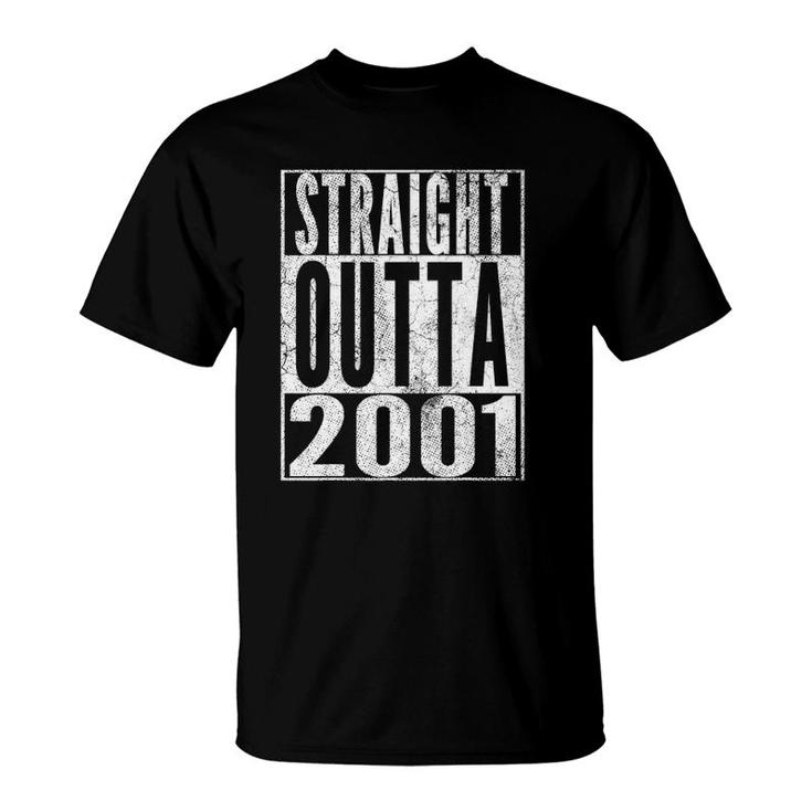 Straight Outta 2001 21St Birthday Gift 21 Years Old Vintage T-Shirt