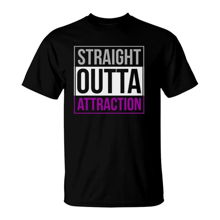 Straight Outta Attraction Pride Asexual Flag Ally Lgbt Gift T-Shirt