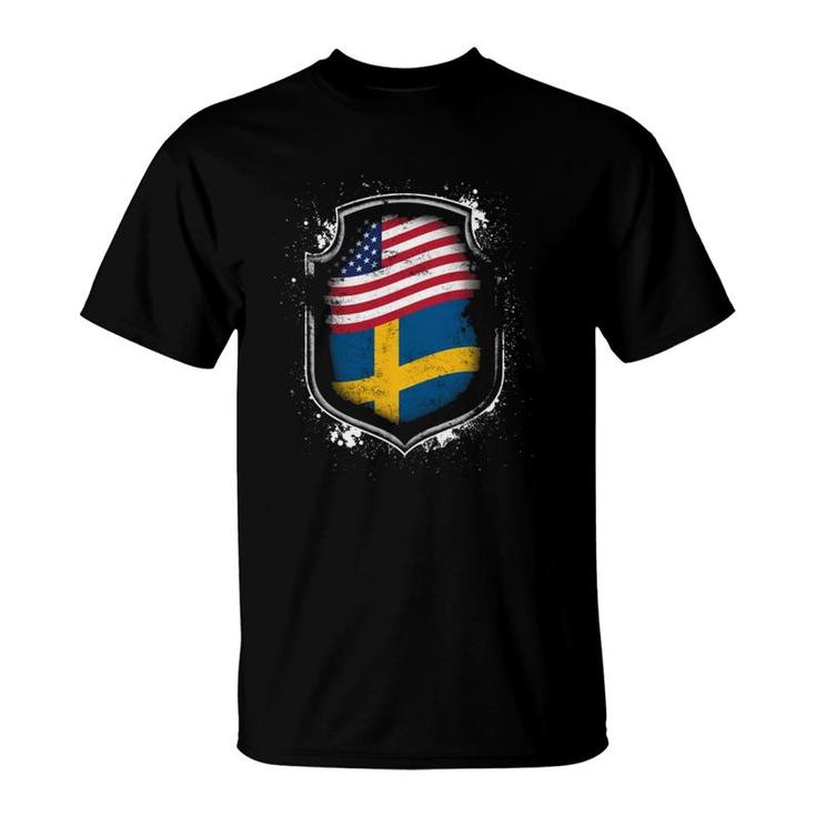 Swedish American Flags Of Sweden And America  T-Shirt