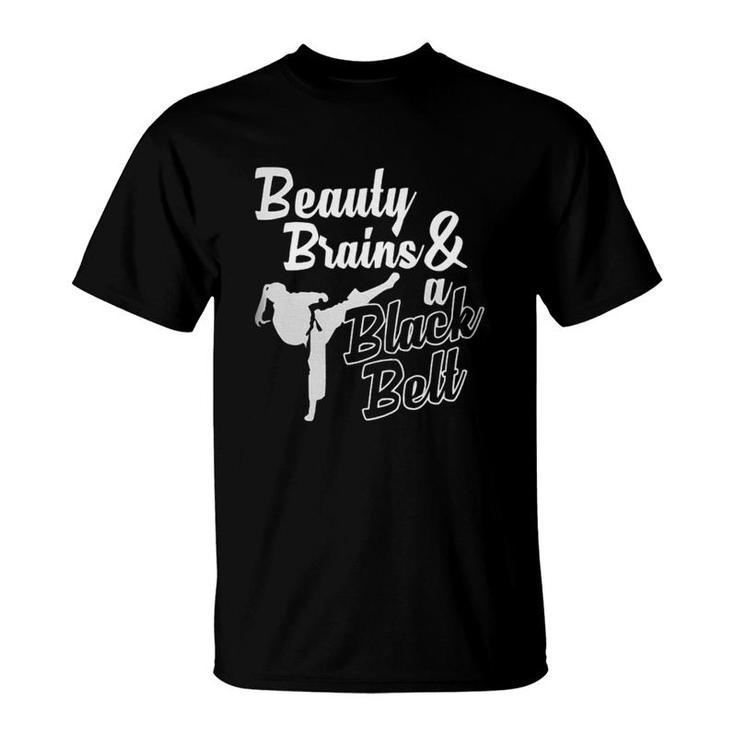 Taekwondo  Beauty Brains And A Black Belt T-Shirt