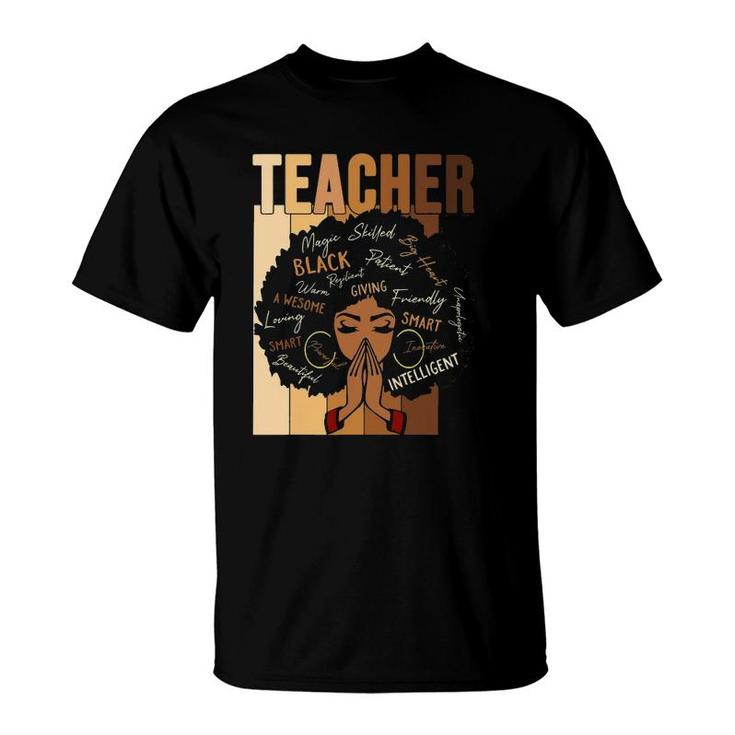 Teacher Black Womens Afro African Black History Month T-Shirt