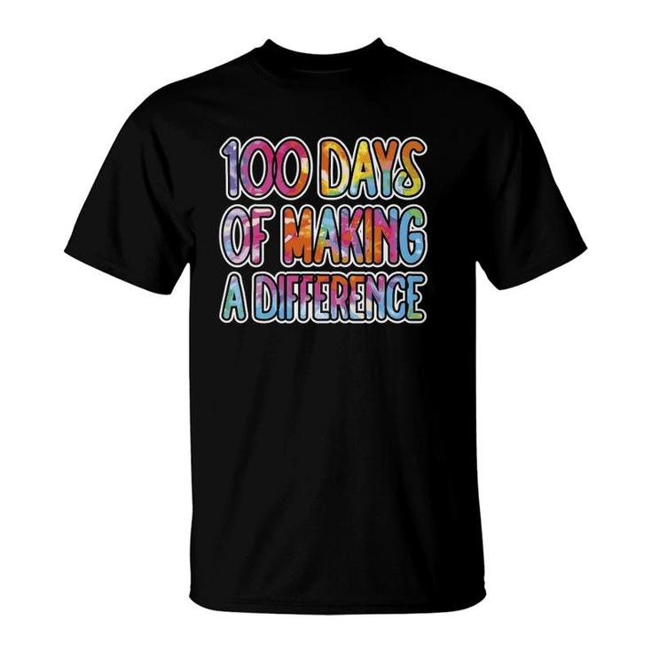Teacher Kids School 100 Days Of Making A Difference T-Shirt