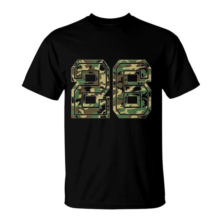 Team Jersey Number 26 Camo Camouflage  T-Shirt