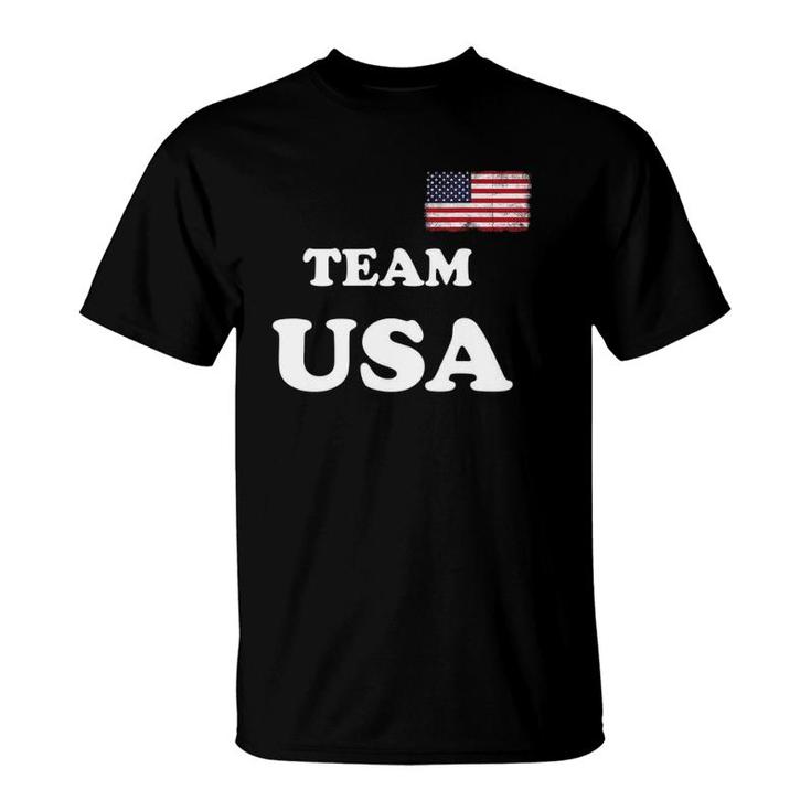 Team Usa 2021 Flag  Summer Olympics Games Vintage Tee T-Shirt