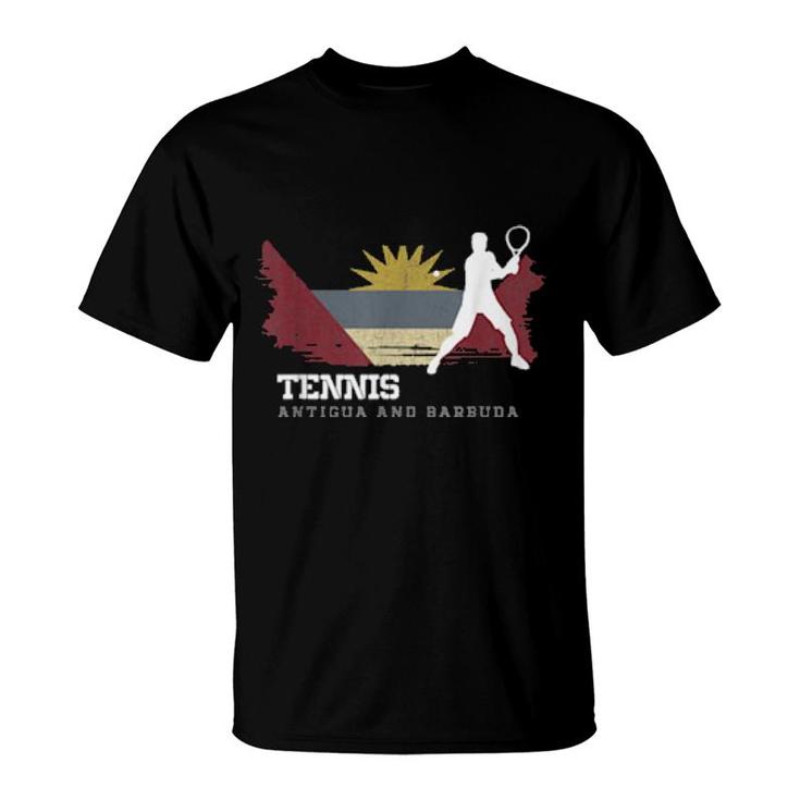 Tennis Antigua & Barbuda Flag Team Tennis Player Tennis  T-Shirt