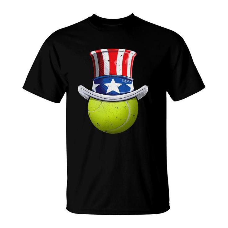 Tennis Uncle Sam 4Th Of July Kids Boys American Flag T-Shirt