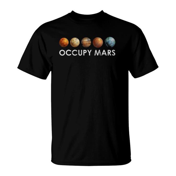 Terraform Occupy Mars Space Solar System Science Gift T-Shirt