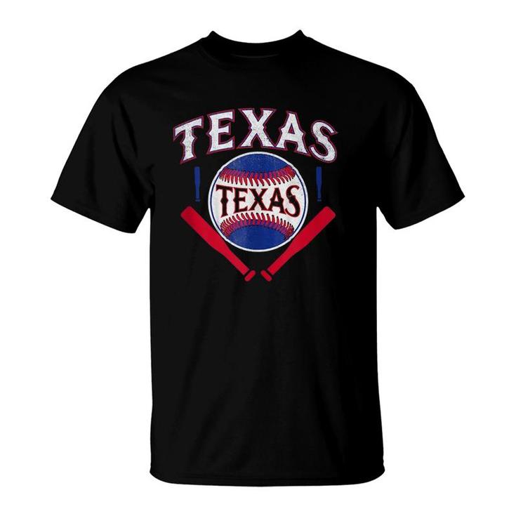 Texas Baseball Vintage Distressed Game Day Ranger Tx State  T-Shirt