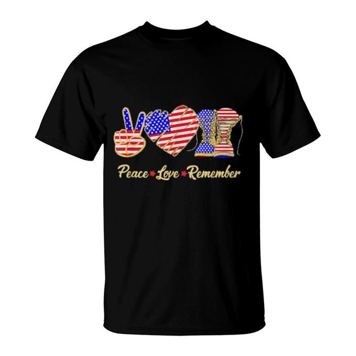 Thank You Veterans Day American Flag Heart Military Army  T-Shirt
