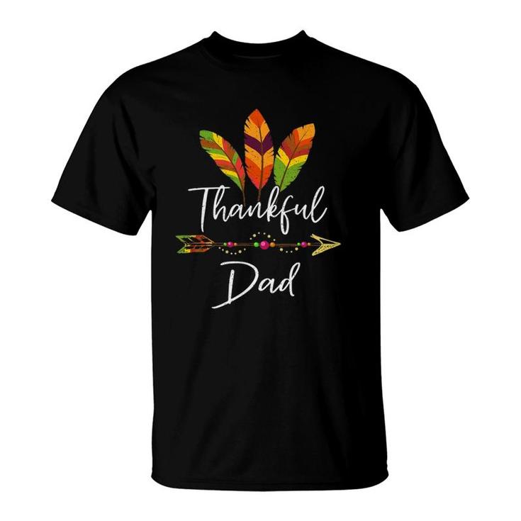 Thankful Dad Feather & Arrow Thanksgiving Gifts T-Shirt