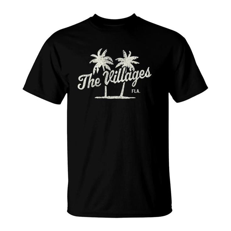 The Villages Florida Vintage 70S Palm Trees Graphic T-Shirt