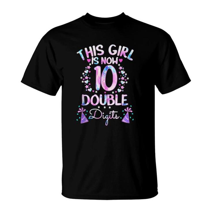 This Girl Is Now 10 Double Digits-Tie Dye 10Th Birthday Gift Tank Top T-Shirt
