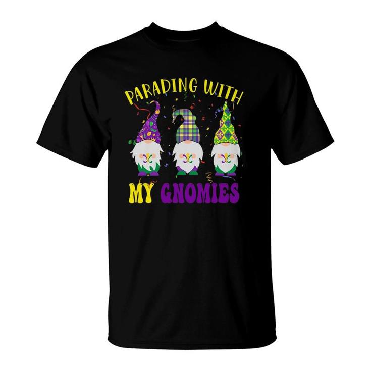 Three Gnomes Mardi Gras Parading With My Gnomies T-Shirt