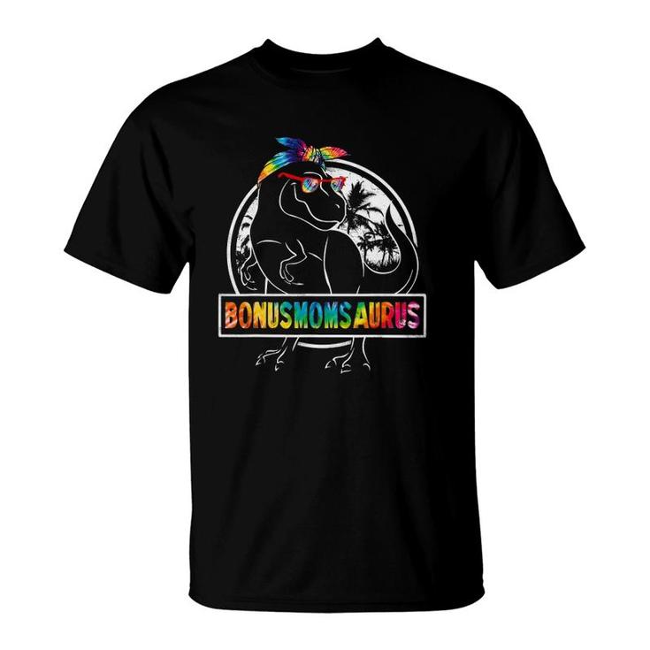 Tie Dye Bonusmomsaurus Bonus Mom Dinosaurrex Mother's Day T-Shirt