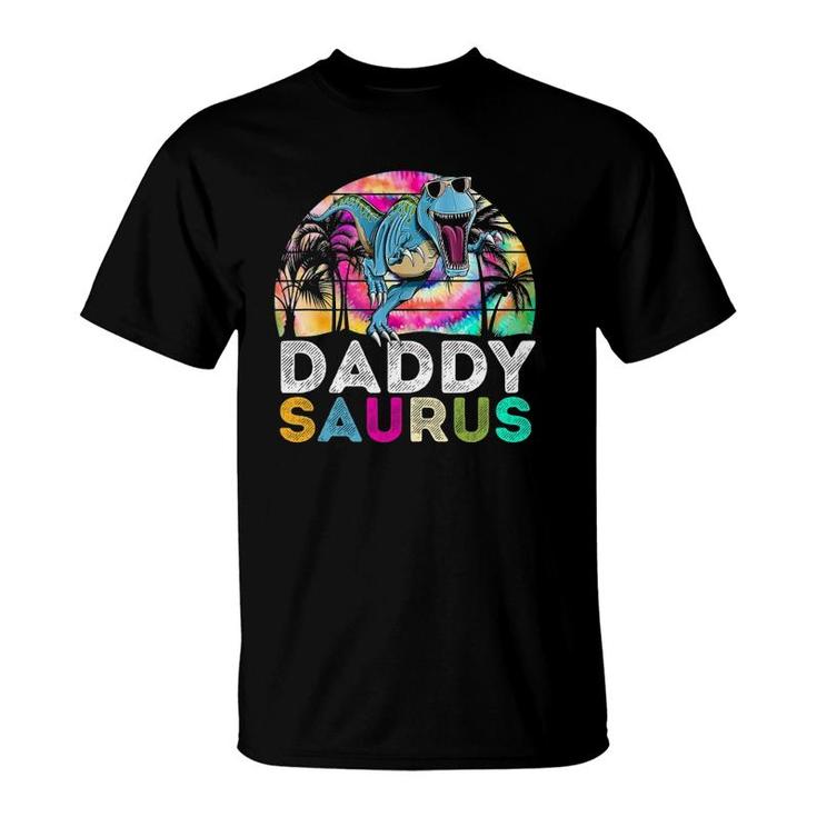 Tie Dye Daddysaurus Dinosaur Daddy Saurus Family Matching T-Shirt