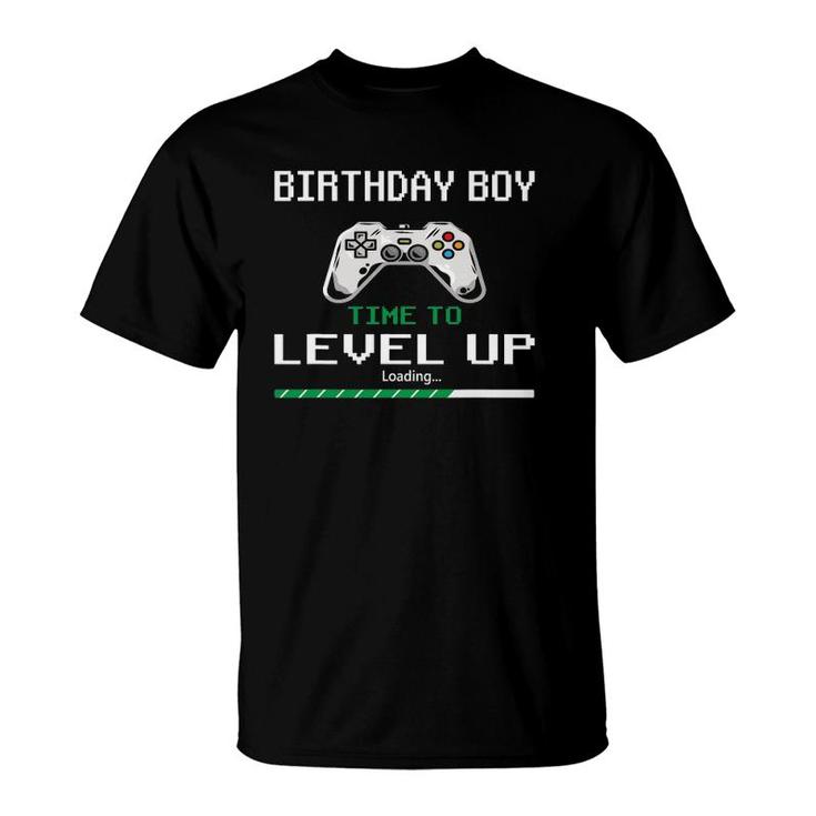 Time To Level Up Birthday Boy Gaming Video Game T-Shirt