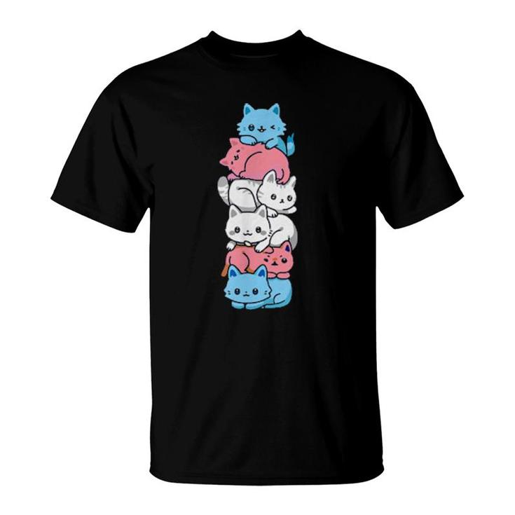 Transgender Pride Cat Lgbt Trans Flag Cute Cats  T-Shirt