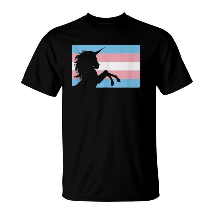 Transgender Unicorn Pride Flag Gift Trans Women Men  T-Shirt