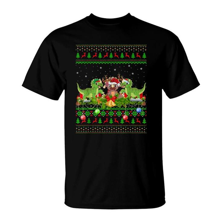Triceratops Dinosaur Xmas Santa Ugly Triceratops Christmas T-Shirt Triceratops Dinosaur Xmas Santa Ugly Triceratops Christmas T-Shirt