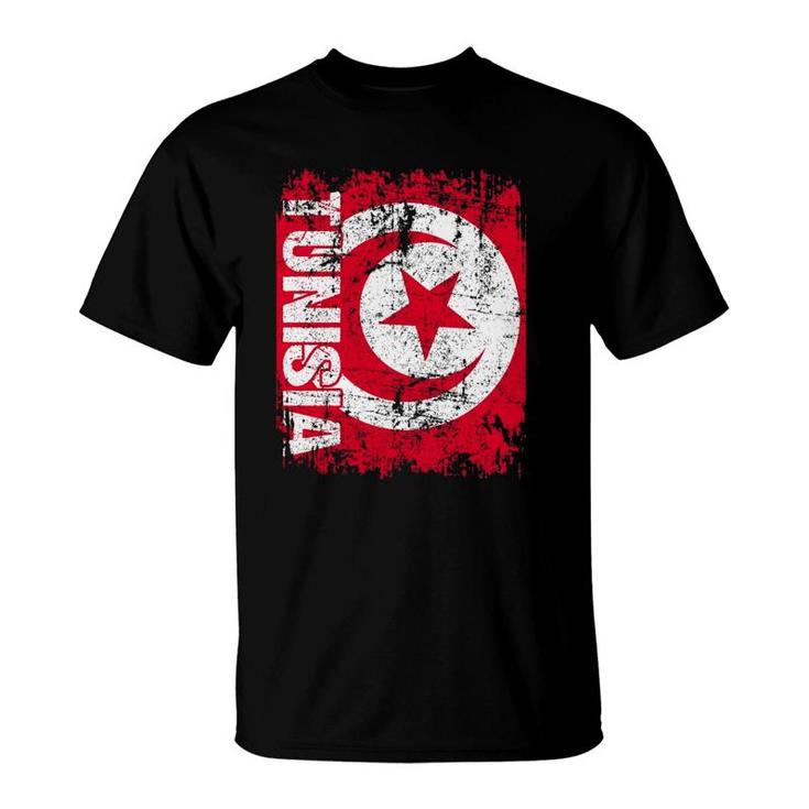 Tunisia Flag Vintage Distressed Tunisia  T-Shirt