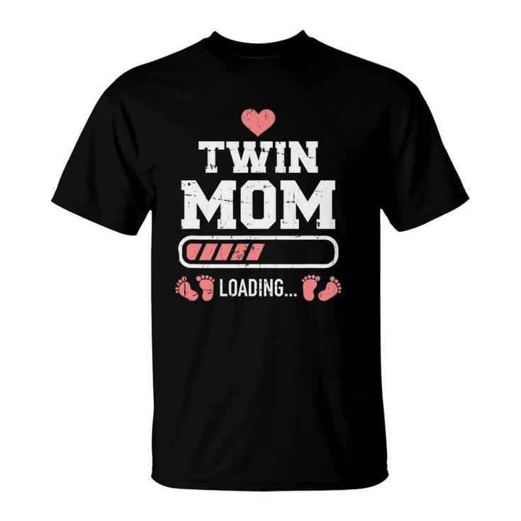 Twin Mom Loading Twin Babies Pregnancy Announcement T-Shirt