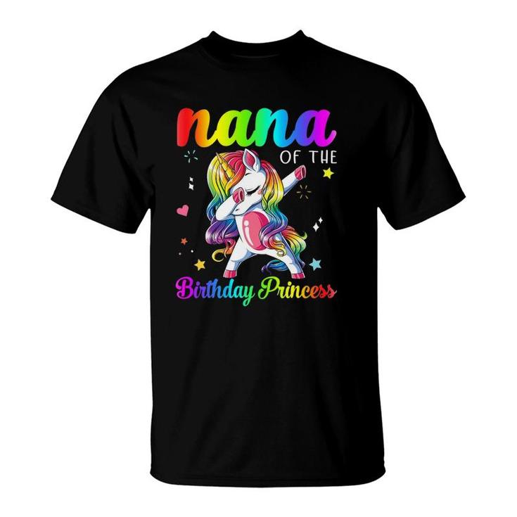 Unicorn Dabbing Nana Of The Birthday Princess T-Shirt