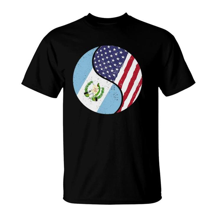 United States Yin And Yang - Us Flag Guatemala T-Shirt