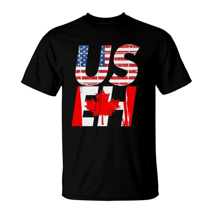 Us Eh Canada America Usa Us Eh Flag By Mcma T-Shirt