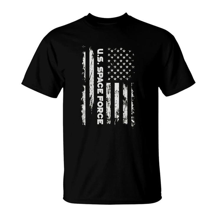 Us Space Force American Flag New T-Shirt