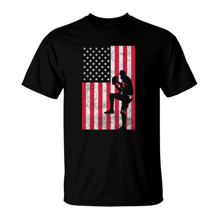 Usa American Flag Baseball Red White Blue 4Th Of July Top T-Shirt