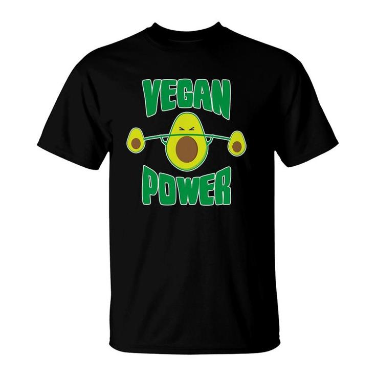 Vegan Power Avocado Funny S Workout Vegetarian Avocados T-Shirt