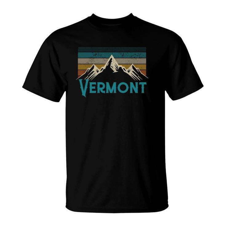 Vermont Vintage Mountains Retro Hiking Souvenir Gift  T-Shirt
