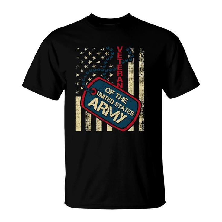 Veteran Of The United States Army - Patriotic American Flag T-Shirt