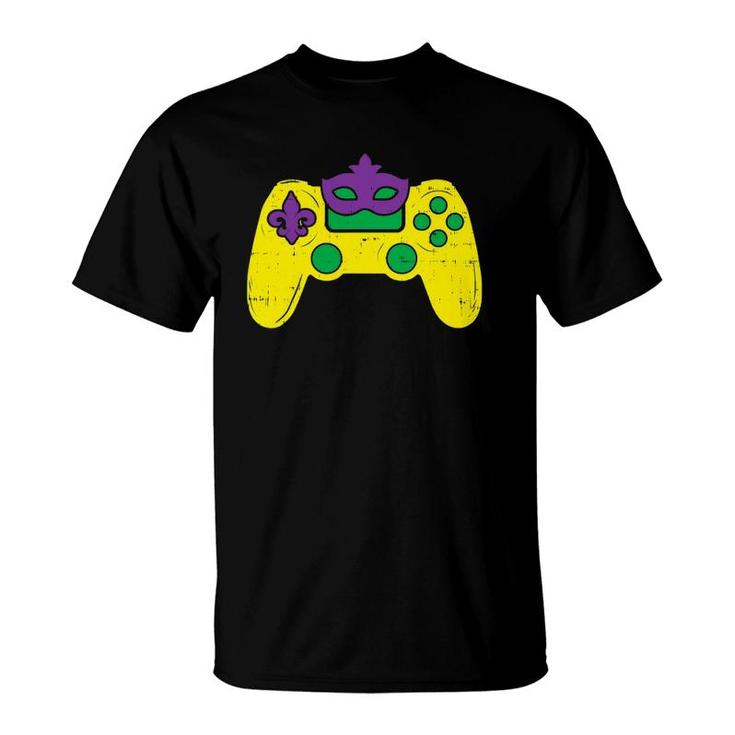 Video Game Controller Gamer Mardi Gras Boys Men T-Shirt